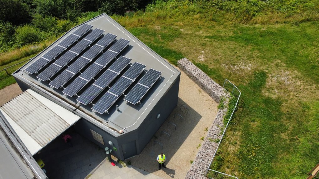 Aerial drone photograph taken during a roof survey